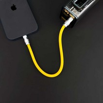 Apple 휴대폰 및 Android에 적합한 보조베터리 15cm 단기 맞춤형 슈퍼 소프트 실리콘 더블 Typec 데이터 케이블, 로즈 레드 0.5m