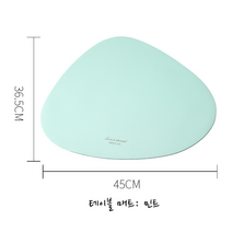 [제이지하우스] 북유럽 조약돌 가죽 방수 테이블매트 식탁매트 세트 (티코스터 무료 증정), 민트