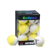 니트로 Eclipse 골프공 12개 팩 옐로우/화이트, 12 count, Yellow/Wht