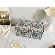 크리미 나비 쌍합 자개보석함 돌반지 보관함 자개함 돌반지보관함 나전칠기 한국공예품, 아이보리(대표)