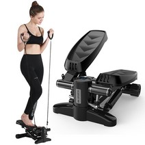 BANGJUE 스텝퍼+튜빙밴드 실내 운동기구 유산소 운동기구, 블랙