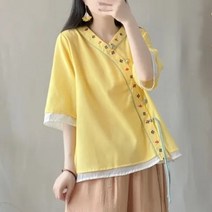 자칠 여성 5부 퓨전 개량한복 삼베옷 면마소재 린넨 생활한복 DC-032301