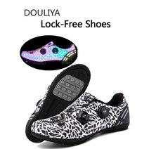 실내자전거 좌식 스핀바이크 스피닝 홈쇼핑 미니 가정용 DOULIYA-반사 잠금 무료 사이클링 신발 플랫 페달, 09 44, 03 White  Lock-Free_09 44