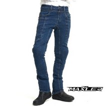 맥슬러 M-2095 (케블라) / Maxler 바이크 진 오토바이 청바지 팬츠 / 보호대 내장, 블루