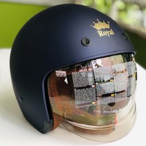 로얄헬멧 오픈페이스 M139 무광 블루 네이비 매트 쉴드포함, M(54~55cm)