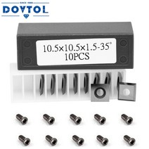 목공기계 부품10.5x10.5x1.5mm 정사각형 초경 삽입 커터 목공 나선형 나선형 대패 질 커터 또는 터 닝 도구, 한개옵션0