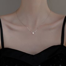 DFMEI 큐빅 실버 목걸이 여아 디자인 감각 새로운 트렌드 쇄골체인 ins 쿨링 목걸이