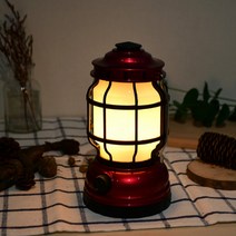 LED 감성 캠핑 랜턴 등유랜턴 백열등 다이얼 방식 AA건전지, 체리