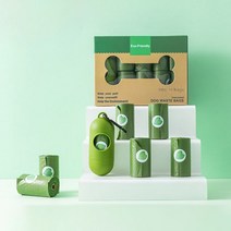 반려동물 생분해 배변봉투 23 x 33cm 펫티켓 8롤120매 디스펜서, 배변봉투 그린 디스펜서포함