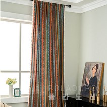 폴라도레 보헤미안 에스닉 스트라이프 창문 봉집 커튼 가림막 +(Y)