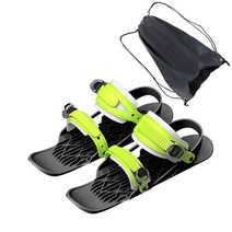 숏스키 미니 스키 스케이트 스노우 슈즈 스노우 보드 스노우 블레이드 조정 가능한 바인딩 휴대용 신발 스노우 보드 야외 스포츠, d