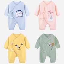 제이와이 순면 우주복 신생아 배냇저고리 영유아 저자극 아기옷 여아 남아 귀여운 우주복