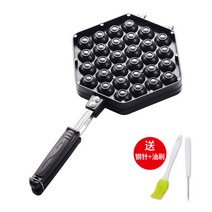 가정용 홍콩식 카페 노상 에그 계란 와플 빵 디저트 가스렌지 버너 사용 틀 메이커 기계, B 에그 와플 몰드 (오일 브러시 + 스틱)