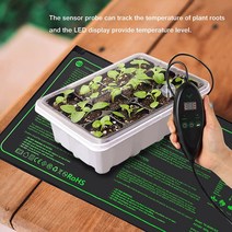 종자 열매트 발아기 수경 묘목 발아를 위한 20 ℃-45 ℃ 디지털 온도 조절기 컨트롤러 방수 발열 매트 업, 02 52x52cm_02 EU
