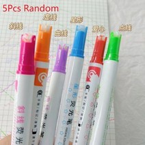 무작위 곡선 하이라이터 인공 펜 다기능 컬러 마커 롤러 선형 윤곽 5 개, 5Pcs Random