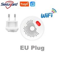 WiFi 가스 탐지기 Tuya LPG 천연 누출 센서 스마트 홈 감지기 보안 보호 알람 EU/US/UK 플러그 옵션, 01 EU Plug
