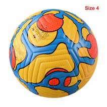 프리미어 축구공 표준 크기 5 4 PU 소재 훈련 리그 경기 Voetbal Futbol, CHINA, 06 21-BlueYellow Size 4