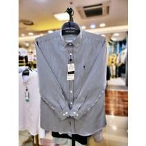 예작 120수 스트라이프 노포켓 신사자수 스냅 긴소매 일반셔츠 YJ1SBR510-NY