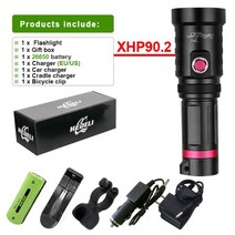 수중 랜턴 후라시 렌턴 후레시 캠핑 led대부분의 전문 다이빙 Led 손전등 18650 USB Xhp90.2 충전식 LED IPX8 방수 스쿠버 토치 라이트, XHP90.2 I, 2021 년 Newst