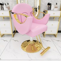 미용실 의자 커팅 특수 고급 미용 오픈 개인 예약제 이발소 의자 회전 바버 샵 메이크업 골드 금색, 공식 표준, 핑크(티타늄 디스크)