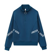 반집업 맨투맨 카라반집업 하프집업 아노락 이른 봄 스탠드 칼라 스웨터 여성용 풀오버 하프 지퍼 대형 전체 경기 캐주얼 긴팔 탑 얇은 섹션