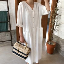 허그허그 / 지니 브이넥 린넨 원피스