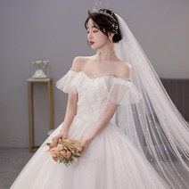본식 이쁜 빅사이즈 원피스 셀프웨딩 예쁜 빈티지 긴팔 캐주얼 연회 스몰웨딩 드레스