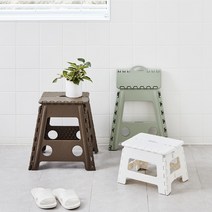 한샘 핸디 원터치 접이식 스툴 (3종/택1) 사다리 발판 간이의자, 01.한샘 핸디 원터치 접이식스툴_소_화이트