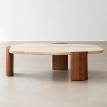 북유럽 디자인 천연석 커피테이블 거실 트라버틴 대리석 낮은 테이블 홈리빙 인테리어, 01. 월넛 110x52x35