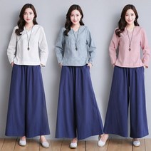 긴팔 린넨 여성 투피스 예쁜 생활한복 승복 법복 절복 개량 엄마큰옷