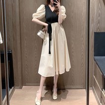 대박난박양 에스더 배색 원피스
