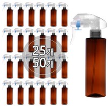 [50개묶음판매] 초미세건스프레이용기 100ml 120ml 150ml 200ml 250ml 300ml 플라스틱 분무기 공병, 250ml 각갈색용기, 투명캡, 50개