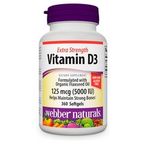 Webber Naturals Vitamin D3 5000 IU 웨버네츄럴 비타민D3 360소프트젤