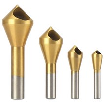 4Pcs Titanium Coated Countersink Chamfer Tool Deburring Tool Set Metal Wood Drill Bits, 01 금