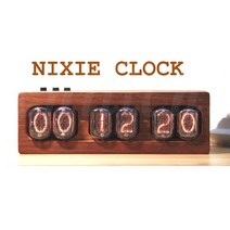 IN12 글로우 튜브 시계 크리 에이 티브 장식 레트로 12 레드 로즈 우드 쉘 DIY 친구 선물 책장 데스크탑 장식품, 튜브로