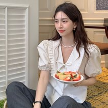 김비서블라우스 블라우스 봄 벌룬 왕리본 곱창 여름 4 5 월 결혼식 하객룩