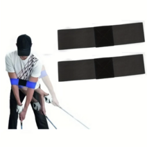 프리존 골프 연습 용품 자세 교정기 트레이닝 암 팔꿈치 밴드 2ps, 블랙+블랙, 1개