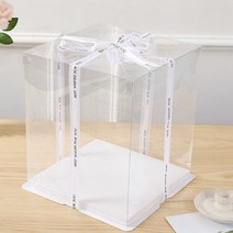 선물 투명 상자 박스 포장 케이스 고급리본 제공, 22*22*31, 4개