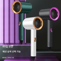 전기 드라이기 가정용 냉온풍 고출력 드라이기 블루라이트 음이온, 보라색회색긴핸들해머1200W