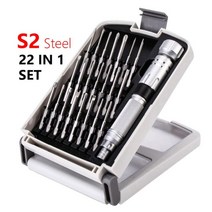 스마트폰 수리 원래 nanch s2 crv 스틸 마그네틱 미니 스크루 세트 22 in 1 22 비트 전화노트북용 정밀 수리 도구 포함, 협력사, s2 스틸 세트 22