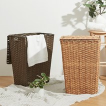 한샘 볼드 PE 라탄 패턴 햄퍼 (5종/택1) 빨래함 세탁바구니, 05.볼드 라탄 햄퍼_다크브라운
