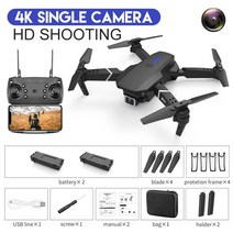 촬영드론KBDFA 높이 고정 카메라가 있는 접이식 쿼드콥터 RC 드론 헬리콥터 4K HD WiFi FPV 1080P E88, 14 black-4K-1 C-2B