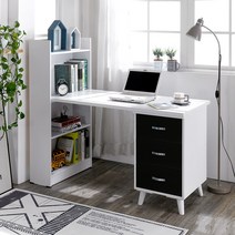 장인가구 그랑 서랍 책상세트, 03. 1500 4단 서랍형 코너책상세트, 블랙