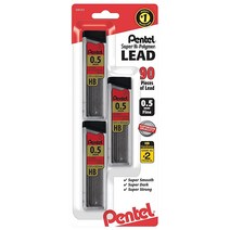 Pentel 슈퍼 하이 폴리머 샤프심 HB 0.5mm 3튜브224713
