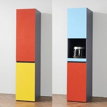 컬러 광폭 도어+밥솥 수납장 세트 400, 올핑크_올옐로우