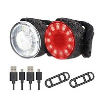 자전거용 라이트 USB 충전식 전후 레드 화이트 2개 세트 방수 LED 6가지 조명모드 경고등 산악자전거 로드바이크 등산 밤낚시용 안전등 초밝은 364208