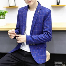 남자 정장자켓 1509# 남성 캐주얼 정장 드레스 한국식 체크 미니 정장남자 싱글 양복 코트다소미얼Z