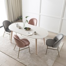 리바트 레도바 6인 원형 세라믹식탁세트 세레나의자, 마블B