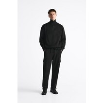 독일 자라 ZARA 지퍼 디테일 하이넥 스웨터 - 블랙 104526