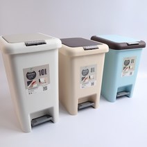 핫버튼 무소음 원터치 페달 휴지통 8L 10L 15L 20L, 베이지